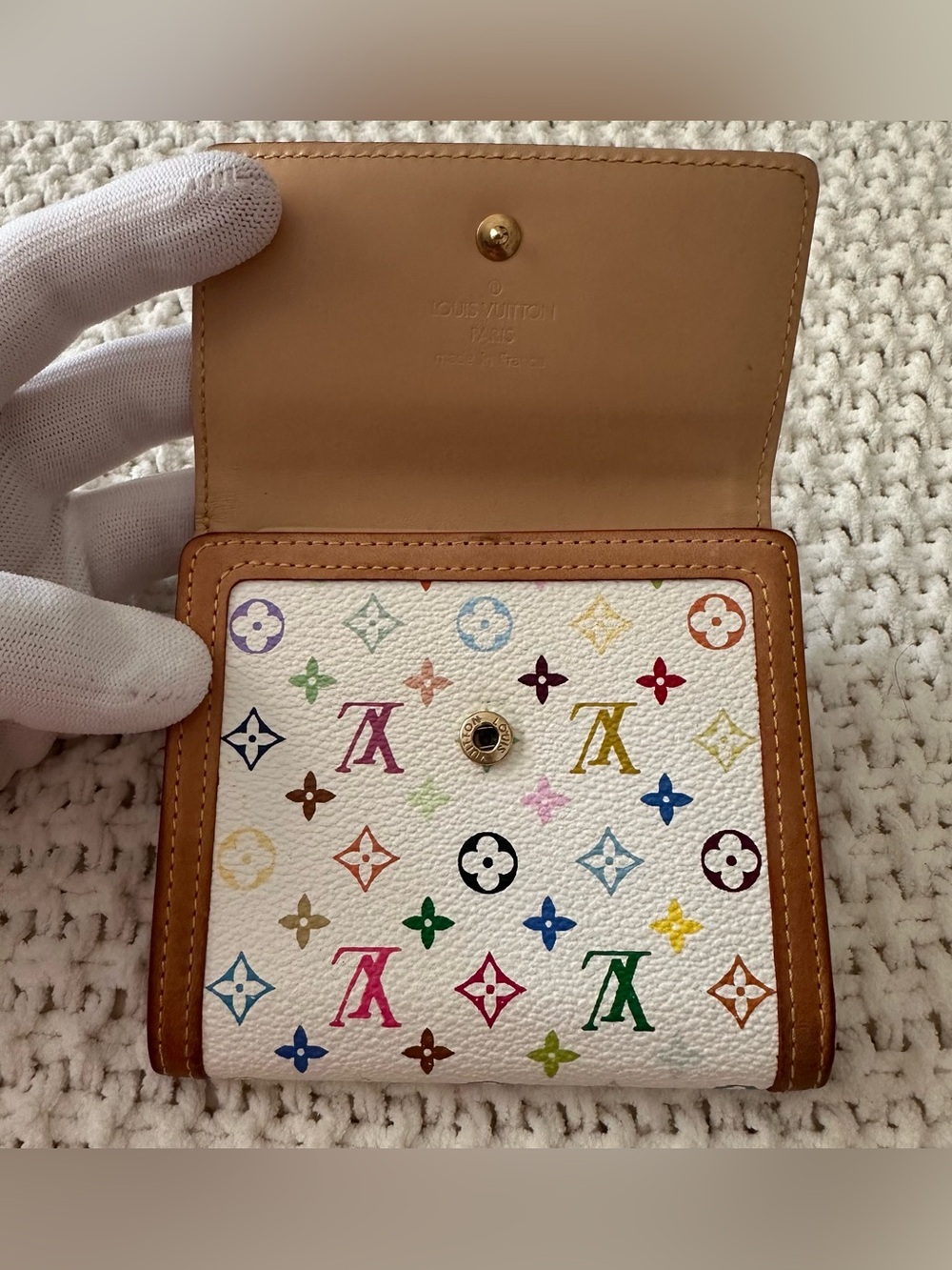 Authentic Louis Vuitton Murakami Pochette Porte-Monnaie Wallet Multicolor LV COA - Picture 8 of 16